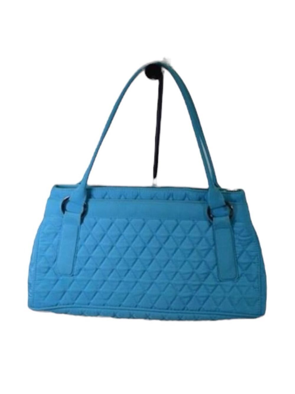 Vera Bradley Quilted Blue Shoulder Bag One Size Green Interior